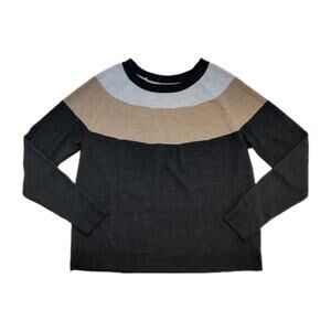 Smartwool Womens Edgewood Colorblock Crew Sweater Sz M Wool Blend Gray Warm Cozy